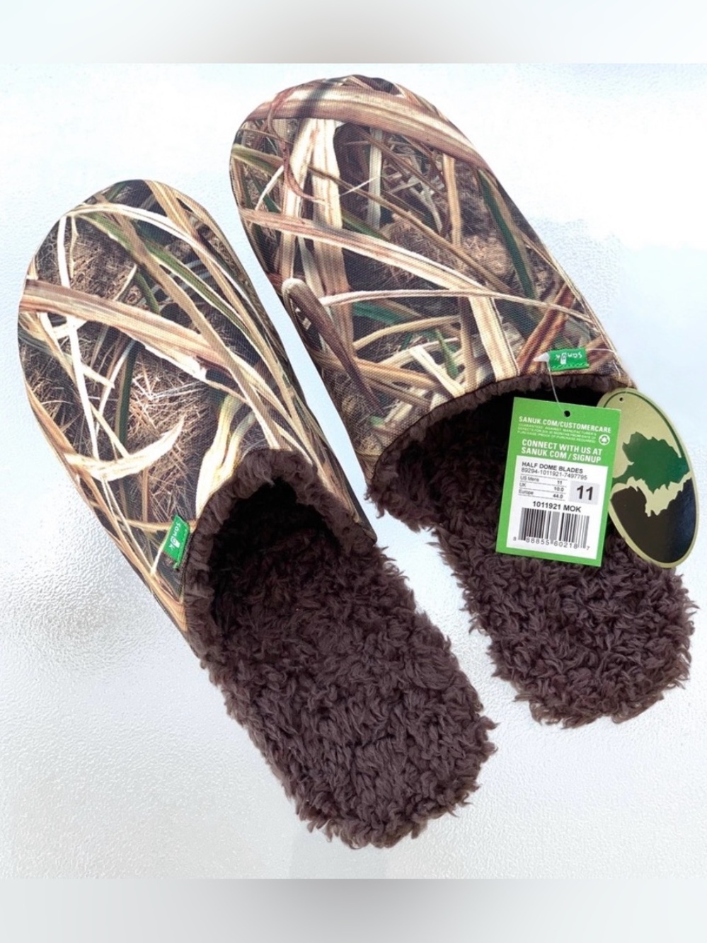 Sanuk® Half Dome Blades "Shadow Grass Blades" Camouflage Print Slippers Men’s 11